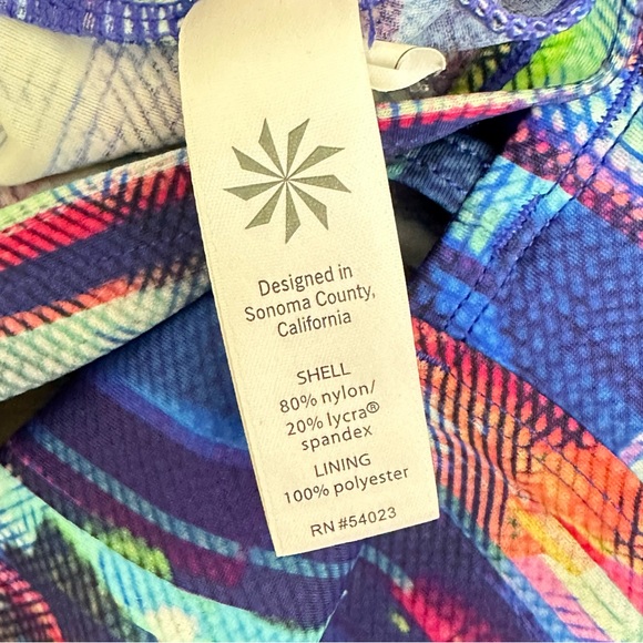 ATHLETHA Tankini Top Colorful Geometric Stripe Strappy Crossover Back, Size M - Picture 6 of 11